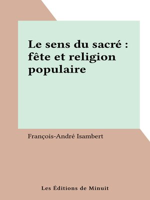cover image of Le sens du sacré